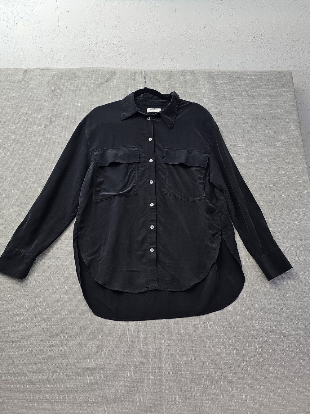 Babaton Black Long-Sleeve Button-Down Shirt